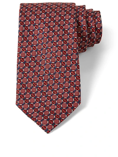 Silk Tie In Square Neat Pattern