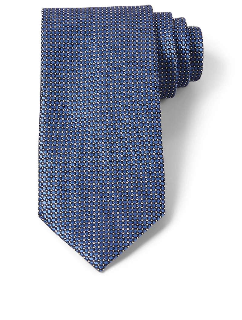 Silk Tie In Square Neat Pattern