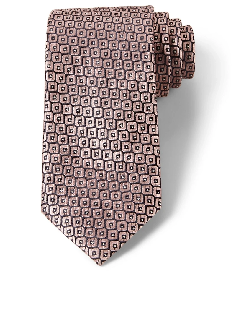 Silk Tie In Geo Pattern