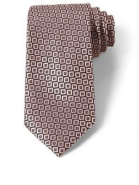 Silk Tie In Geo Pattern