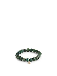 Beaded Azurite Bracelet With 14K Gold Mini Teardrop Charm