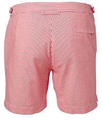 Bulldog Seersucker Mid-Length Swim Shorts