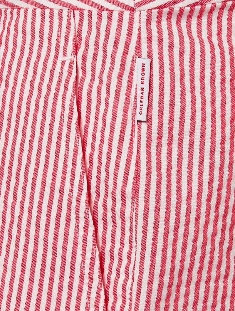 Bulldog Seersucker Mid-Length Swim Shorts