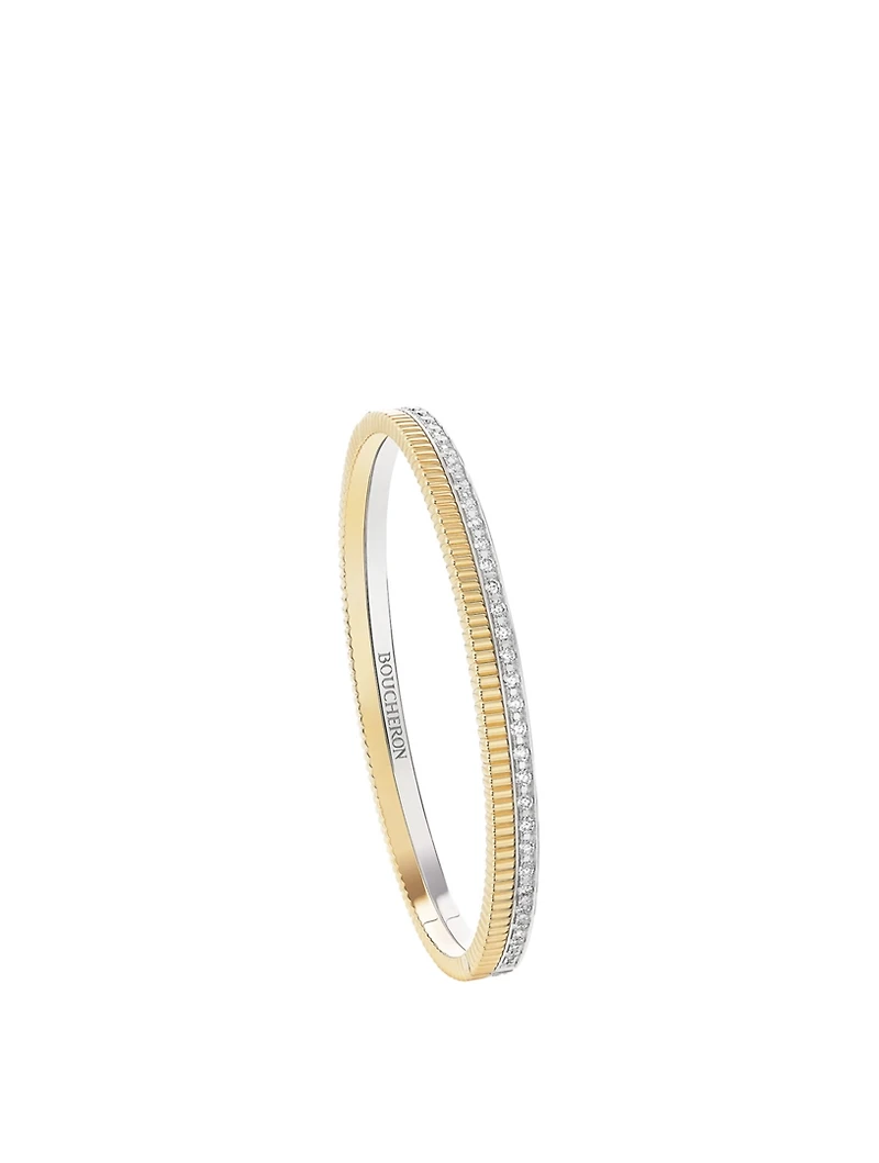 Radiant Edition Quatre Gold Bangle Bracelet With Diamonds