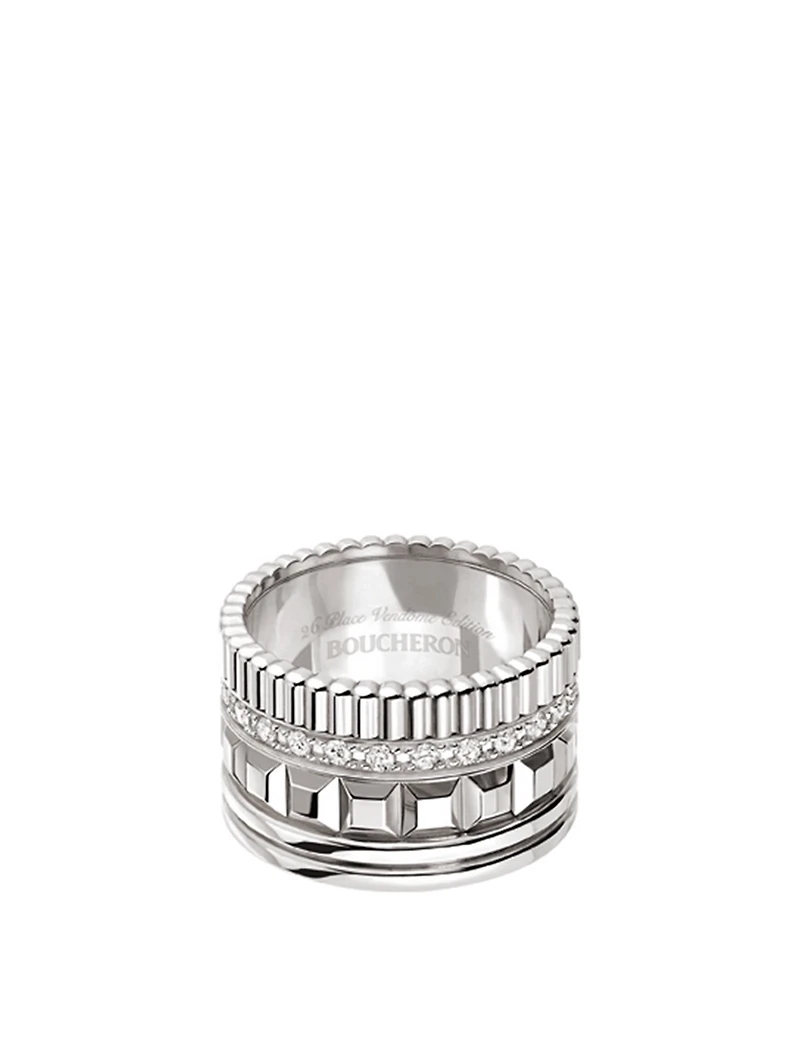 Radiant Edition Quatre White Gold Ring With Diamonds