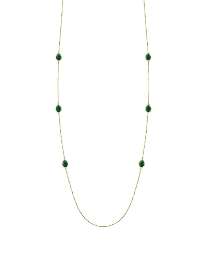 Serpent Boheme Long Gold Necklace With Malachite
