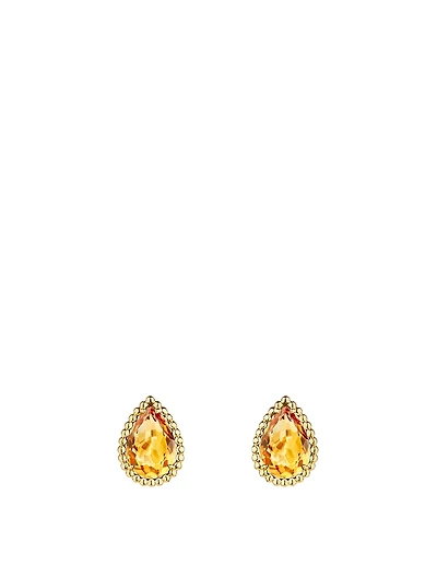 Serpent Boheme Gold Stud Earrings With Citrine