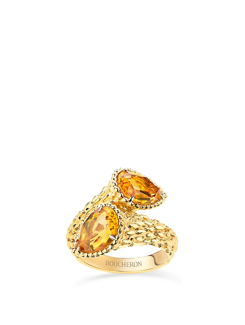 Serpent Boheme Gold Two-Stone Ring With Citrine