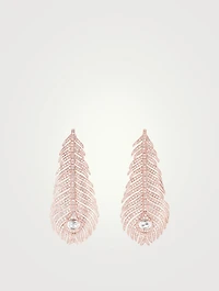 Plume De Paon Rose Gold Pendant Earrings With Diamonds
