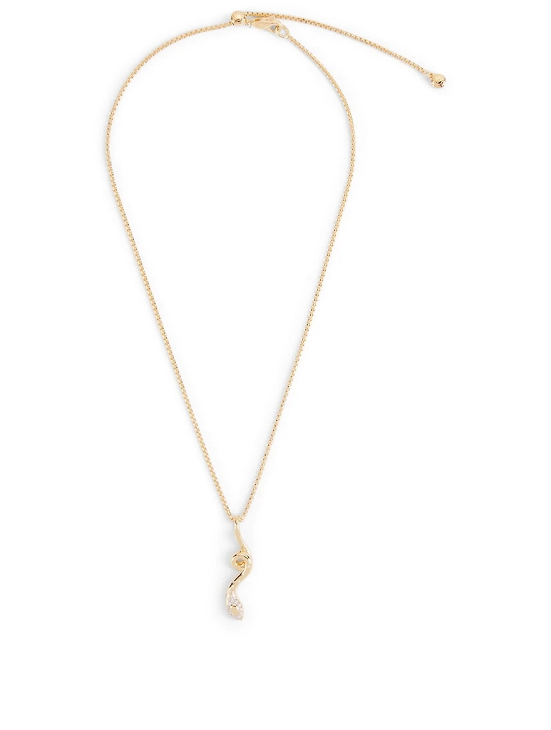 Legends Cobra 18K Gold Box Chain Necklace With Pavé Diamond Pendant