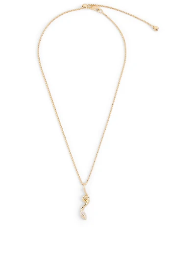 Legends Cobra 18K Gold Box Chain Necklace With Pavé Diamond Pendant
