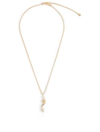 Legends Cobra 18K Gold Box Chain Necklace With Pavé Diamond Pendant