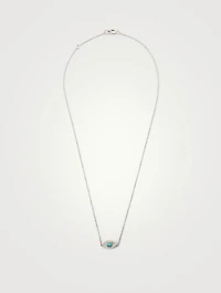 Classique Silver Evil Eye Necklace With White Sapphire And Turquoise