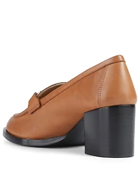 Rolo Leather Heeled Loafers With Reversible Gancini