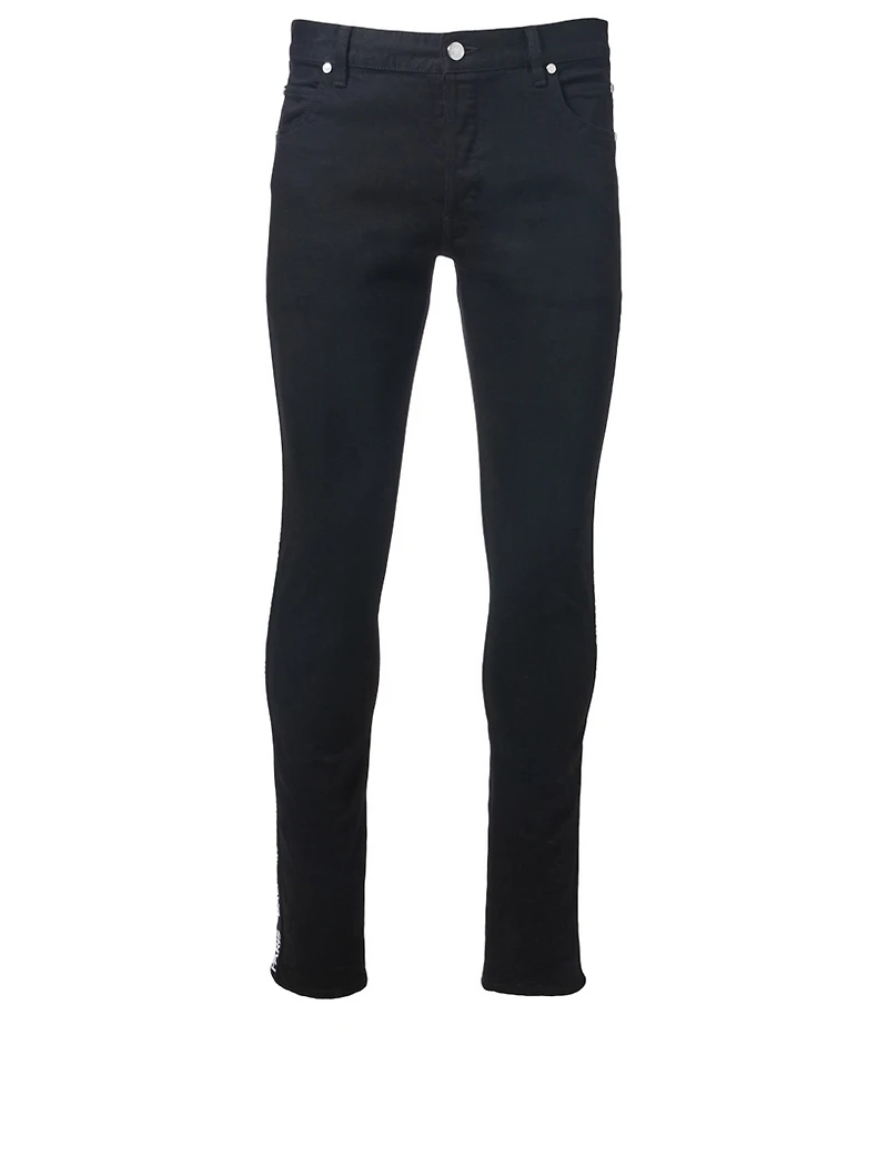 Slim Fit Jeans With Logo Band
