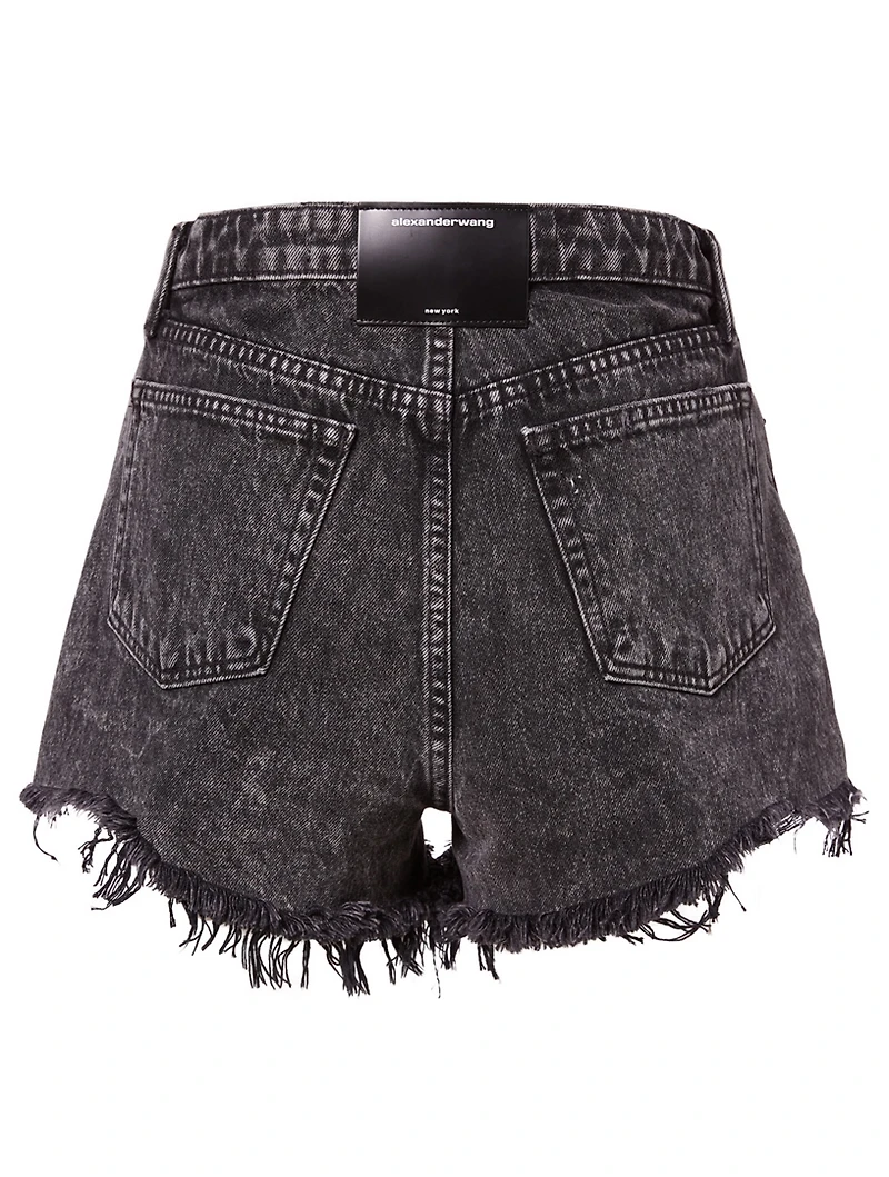 Bite High-Rise Denim Shorts With Fray