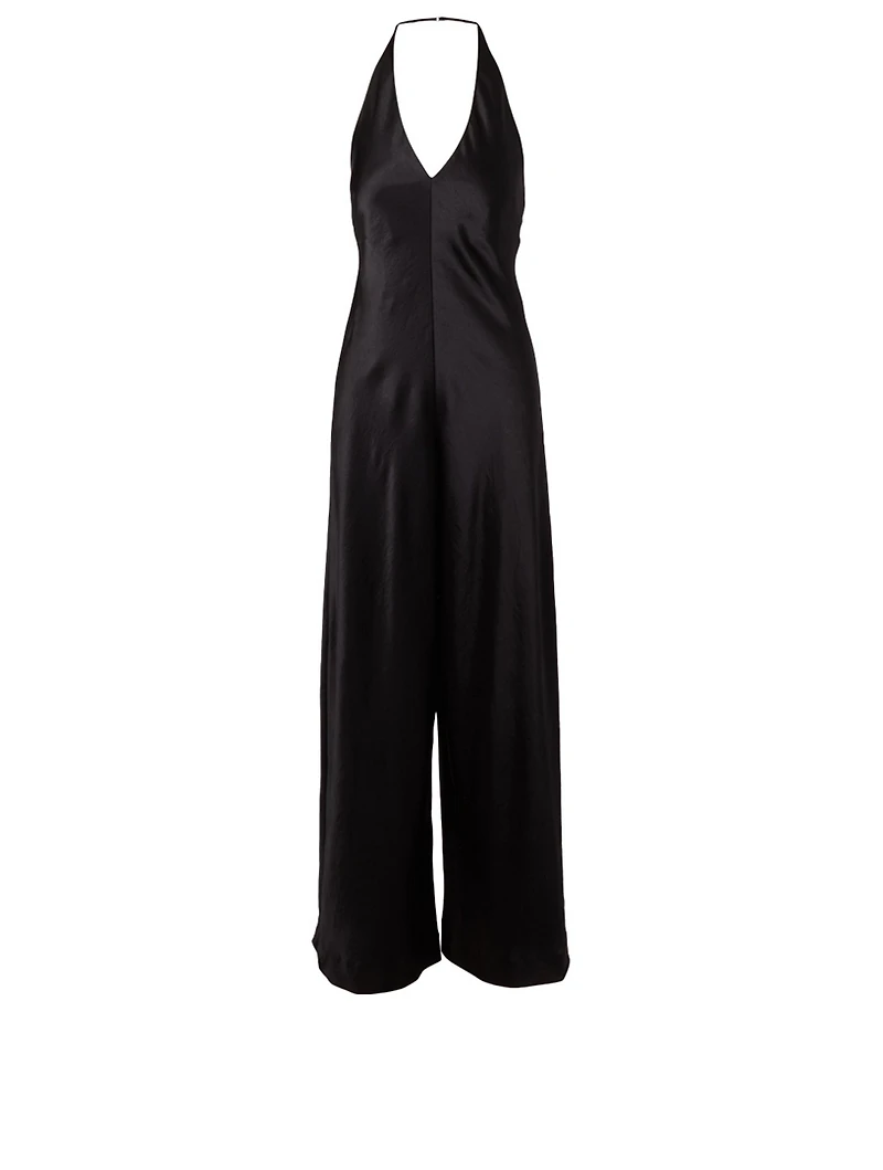Wash & Go Satin Wide-Leg Jumpsuit