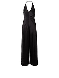 Wash & Go Satin Wide-Leg Jumpsuit