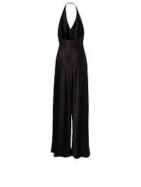 Wash & Go Satin Wide-Leg Jumpsuit