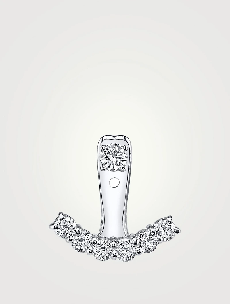 18K White Gold Diamond Jacket Earring