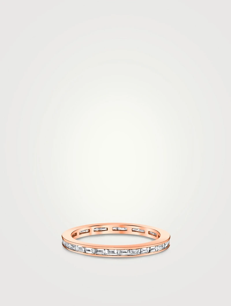 Classic 18K Rose Gold Eternity Ring With Diamonds