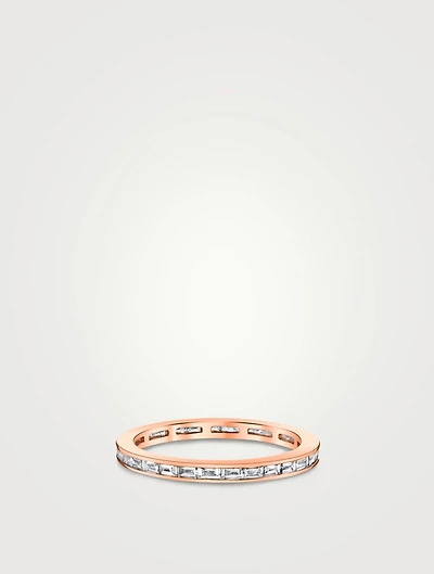 Classic 18K Rose Gold Eternity Ring With Diamonds