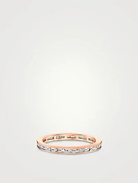 Classic 18K Rose Gold Eternity Ring With Diamonds