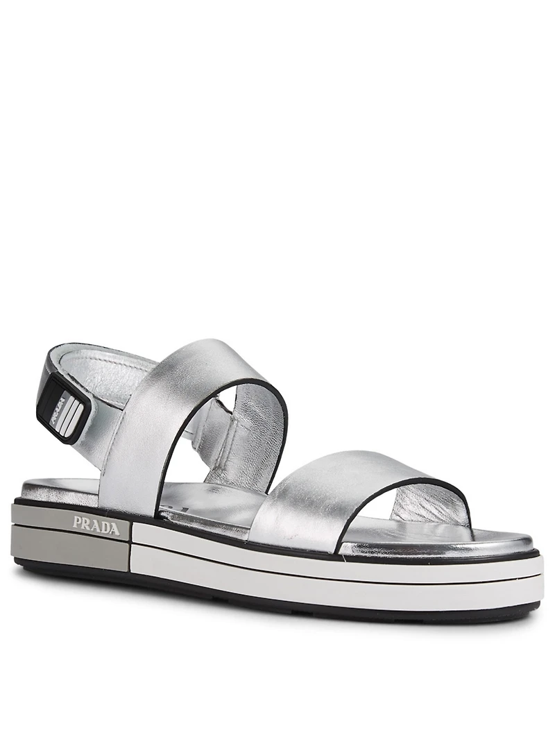 Metallic Leather Sandals
