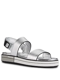 Metallic Leather Sandals