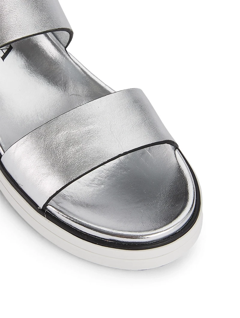 Metallic Leather Sandals