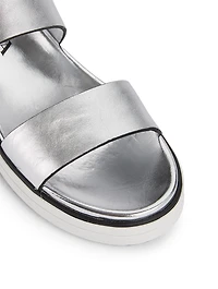 Metallic Leather Sandals