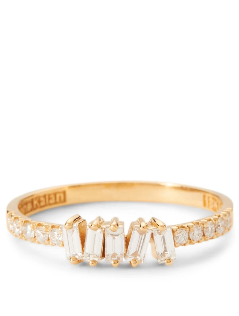 Fireworks 18K Gold Ring With Diamonds (Size 6)