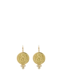 18K Gold Angel Earrings With Diamonds