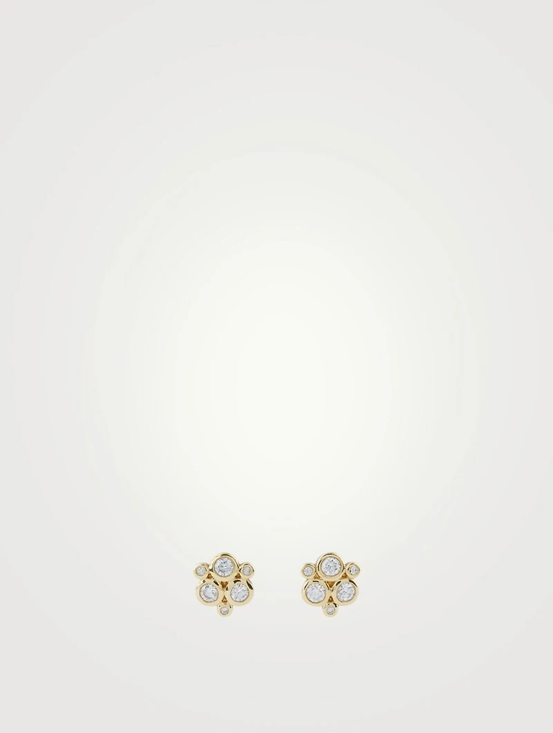 18K Gold Classic Trio Earrings With Diamonds