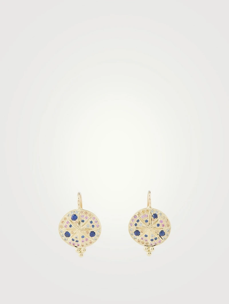 18K Gold Sorcerer Earrings With Multicolour Stones