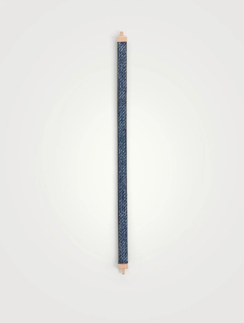 Short 18K Rose Gold Denim Strap Bracelet