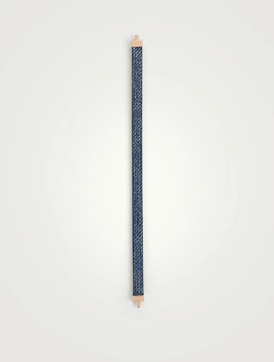 Short 18K Rose Gold Denim Strap Bracelet