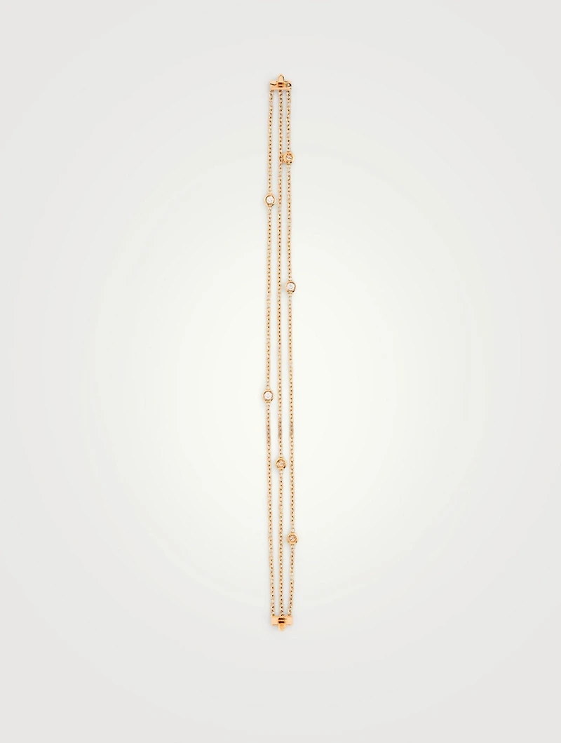 18K Rose Gold Bracelet With Diamonds