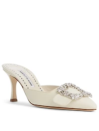 Maysale Jewel Crêpe De Chine Mules