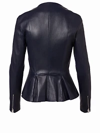 Anasta Leather Peplum Jacket