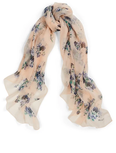 Clown Silk Scarf In Floral Print