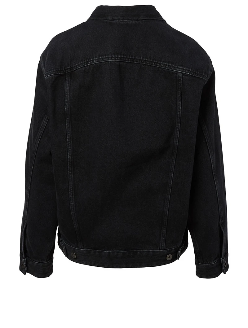 Deconstructed V-Logo Denim Jacket