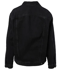 Deconstructed V-Logo Denim Jacket