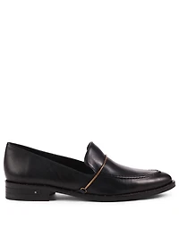 Light Leather Loafers With Brass Bar