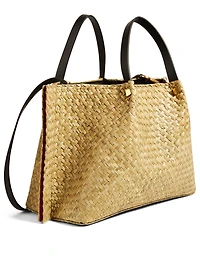 Medium Rockstud Straw Tote Bag