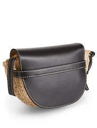Mini Gate Leather And Raffia Bag