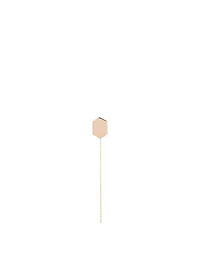 14K Rose And Yellow Gold Hexagon Earring With Diamond