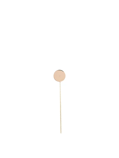14K Rose And Yellow Gold Circle Earring With Diamond