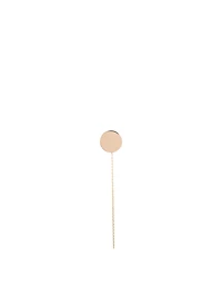 14K Rose And Yellow Gold Circle Earring With Diamond