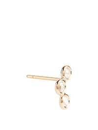 3D 18K Rose Gold Curved Earring With Diamonds